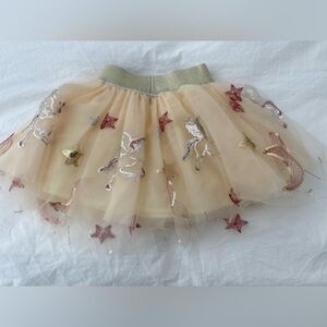 Lola and The Boys NWT Girls' Tulle Skirt with Star and Unicorn Embroidery